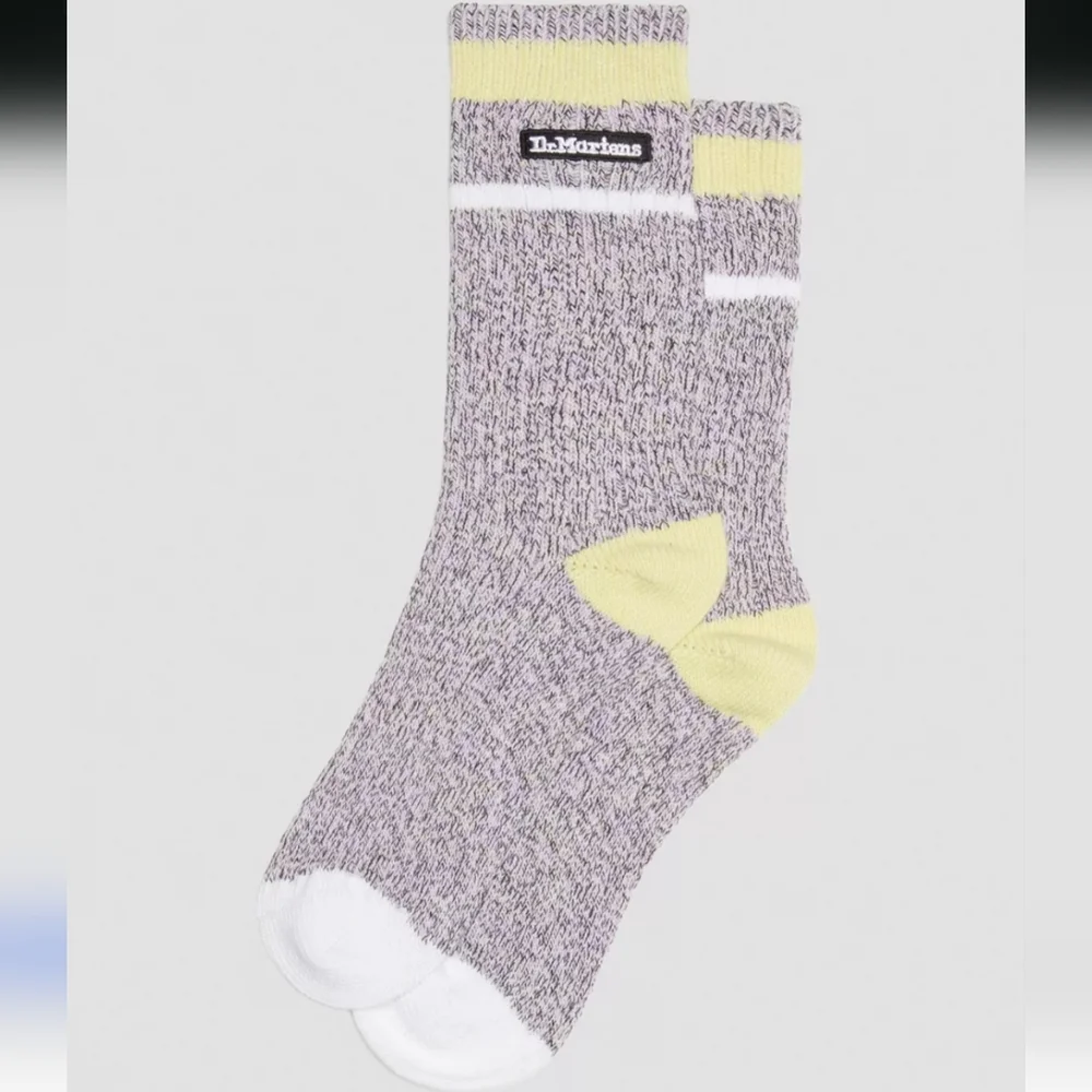 NWT Dr Martens Lilac Organic Marl Crew Socks S/M US 3-8 Space Dye